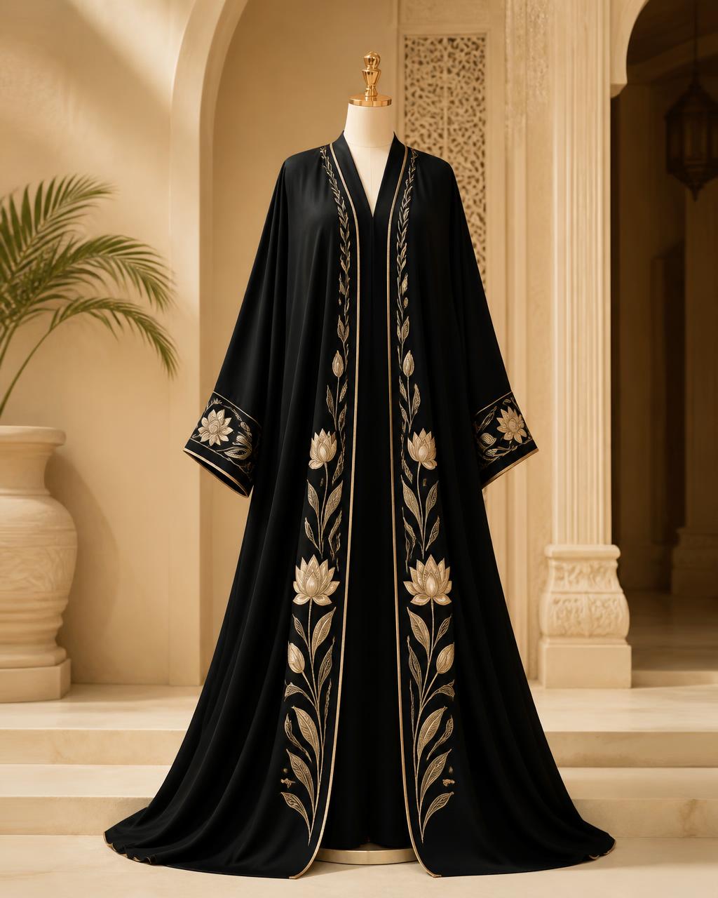 Noir Lotus Abaya